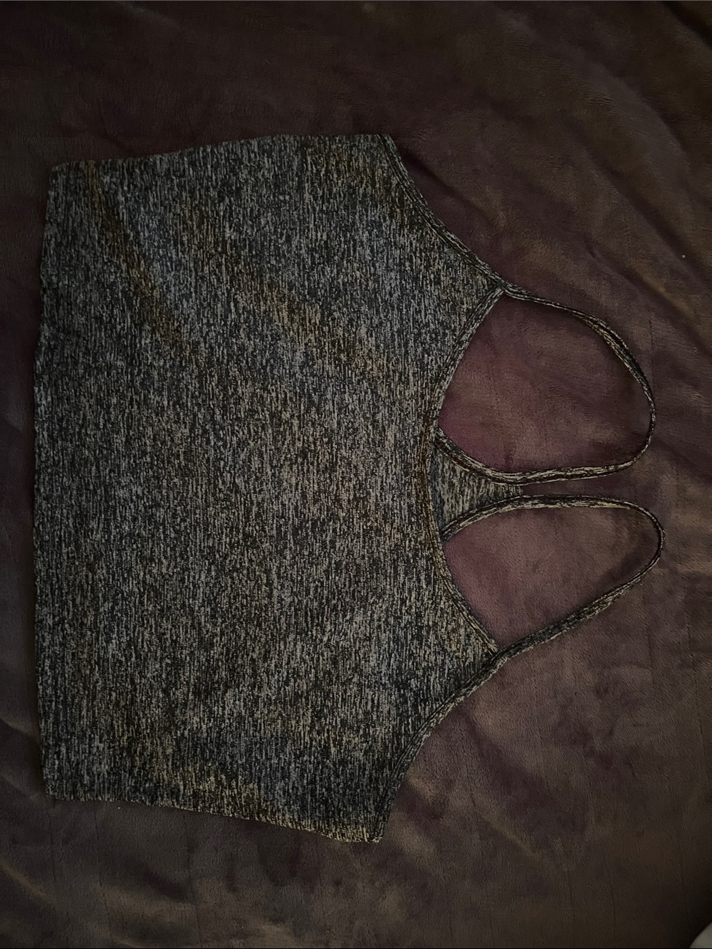 Women's Gray Heather Strappy Crop Tank Top